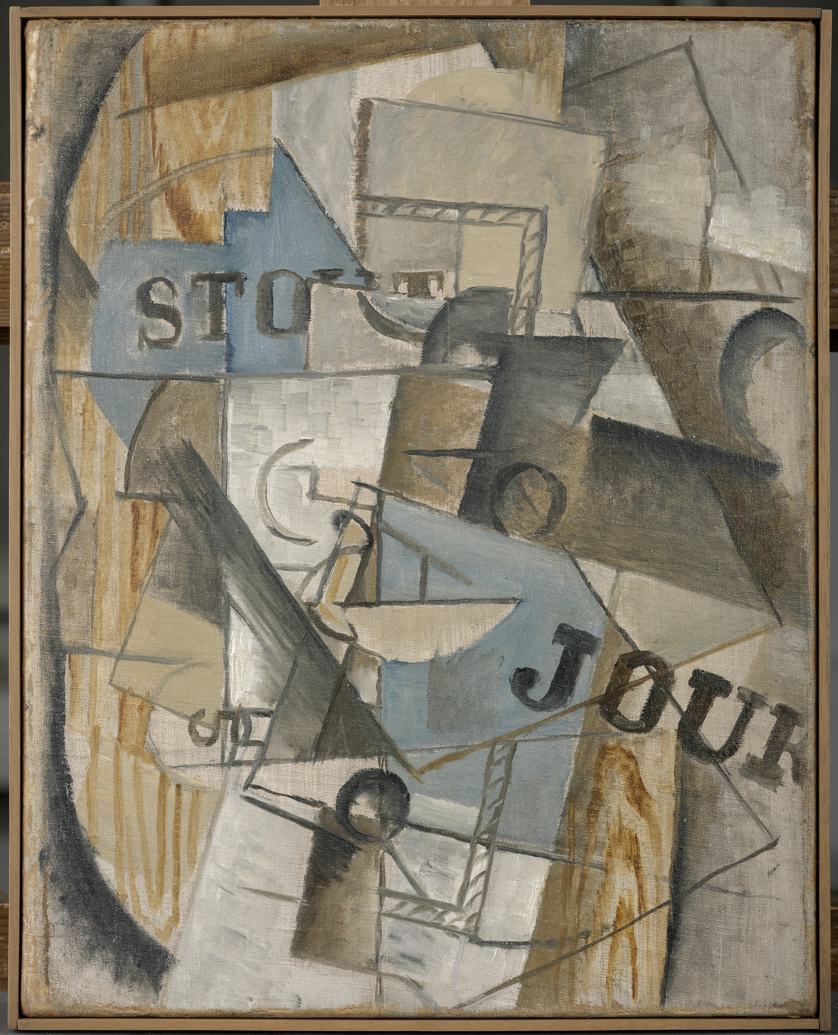 Georges Braque, Der Tisch der Bar Stout, 1912/13, Öl und Kohle auf Leinwand, 35,7 x 28,6 cm, Museum Ludwig, Köln ©VG Bild-Kunst, Bonn 2021 