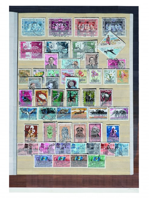 Marcel Odenbach, Meine Freimarken, 2019/2021, Collage, Fotokopien, Bleistift und Tinte auf Papier, 260 × 180 cm, Galerie Gisela Capitain, Köln / Cologne © VG Bild-Kunst, Bonn 2021 