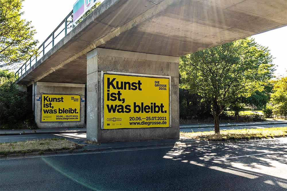 DIE GROSSE 2021, Grossplakate Slogan © Johannes Lopezayala, Tipogris-books-and-brands