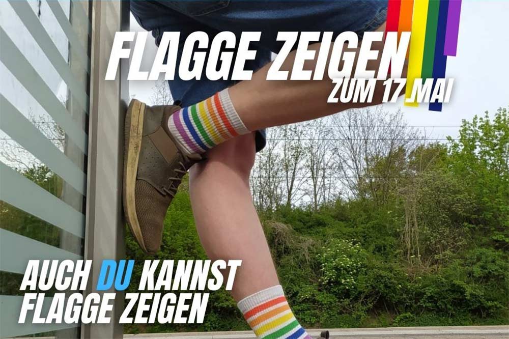 Aktion #Flagge Zeigen  /Foto © HSD Schwulenreferat Asta