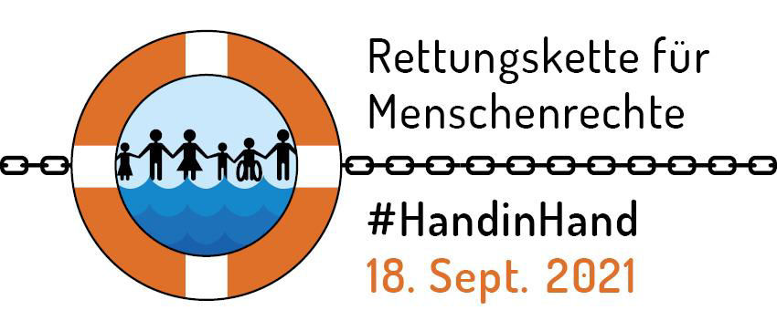 „Rettungskette für Menschenrechte" #HandinHand