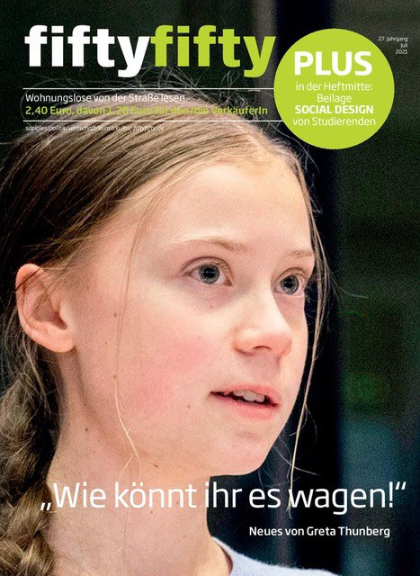 Greta Thunberg, Straßenmagazin ©fiftyfifty