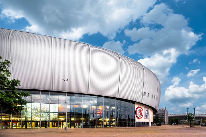 Das Spiel des deutschen Meisters gegen den Pokalsieger wird am 31. August 2022 bereits zum fünften Mal im PSD BANK DOME in der Sportstadt Düsseldorf ausgetragen / Außenansicht PSD BANK DOME, Foto © D.LIVE / Michael Bergmann