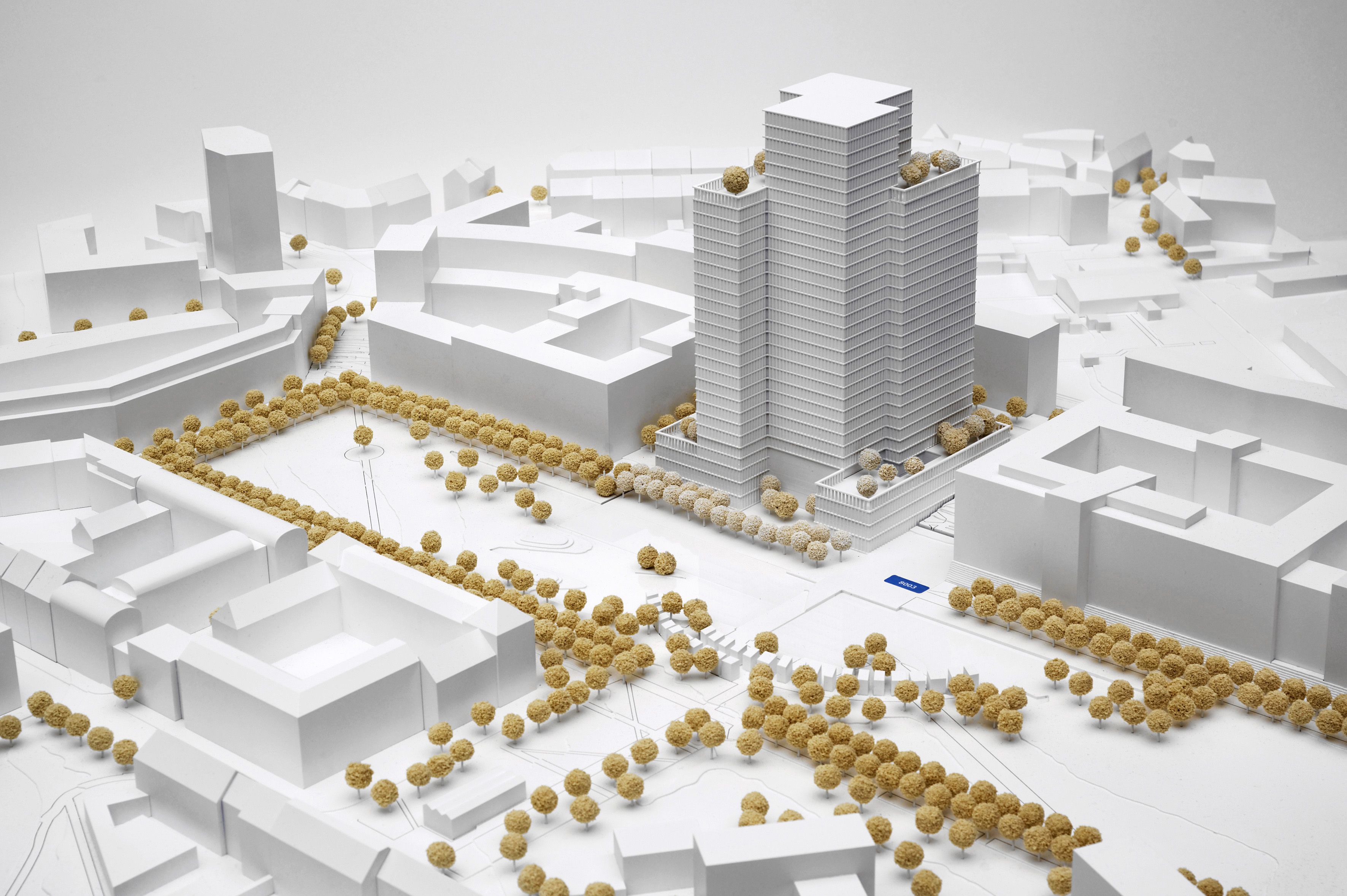 Modellfoto zum Siegesentwurf des Generalplanverfahrens "Neubau Technisches Verwaltungsgebäude" © Hans Joachim Wuthenow 