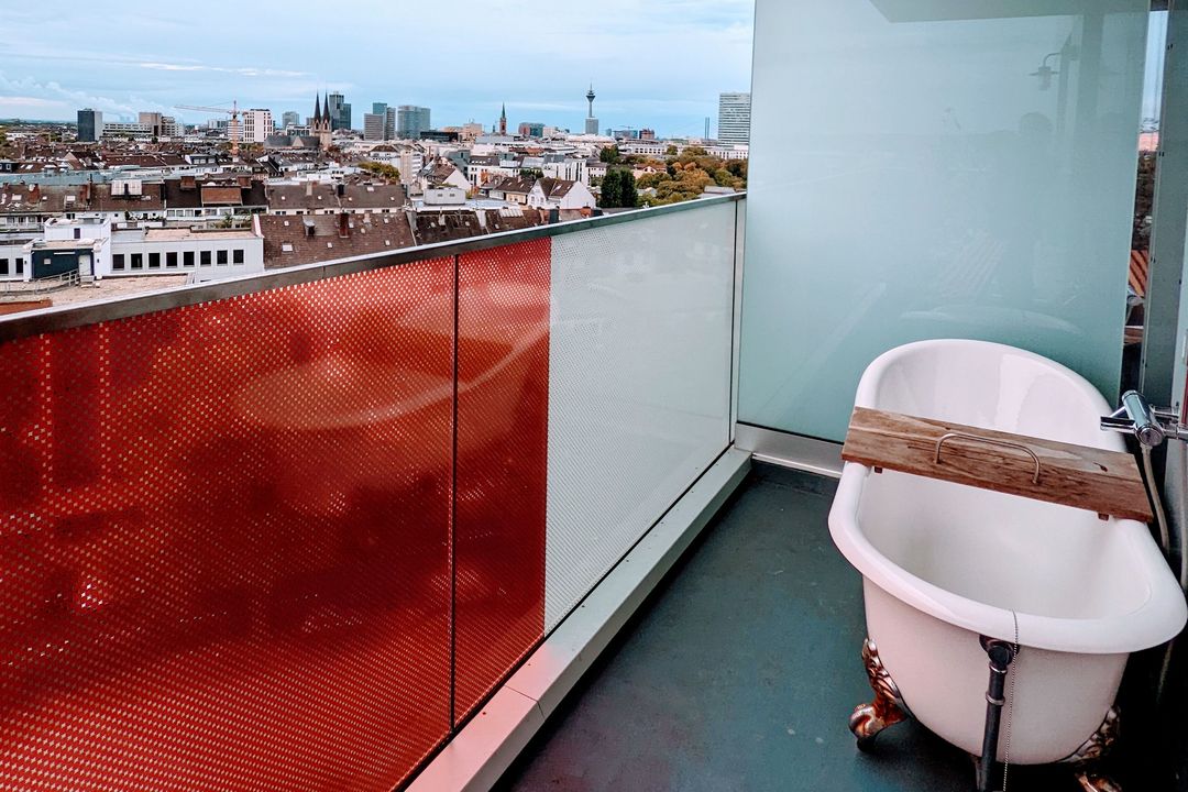 Blick vom Balkon eines Hotels in Düsseldorf-Pempelfort. / Foto: privat