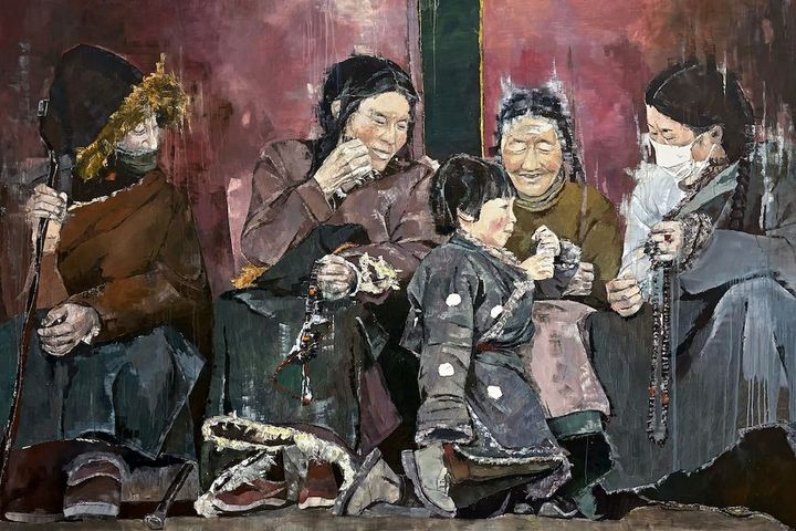 Jiayi Zhao - Wintersonne - 200x250 cm, Öl auf Leinwand, 2025 (klein) / Foto: BBK