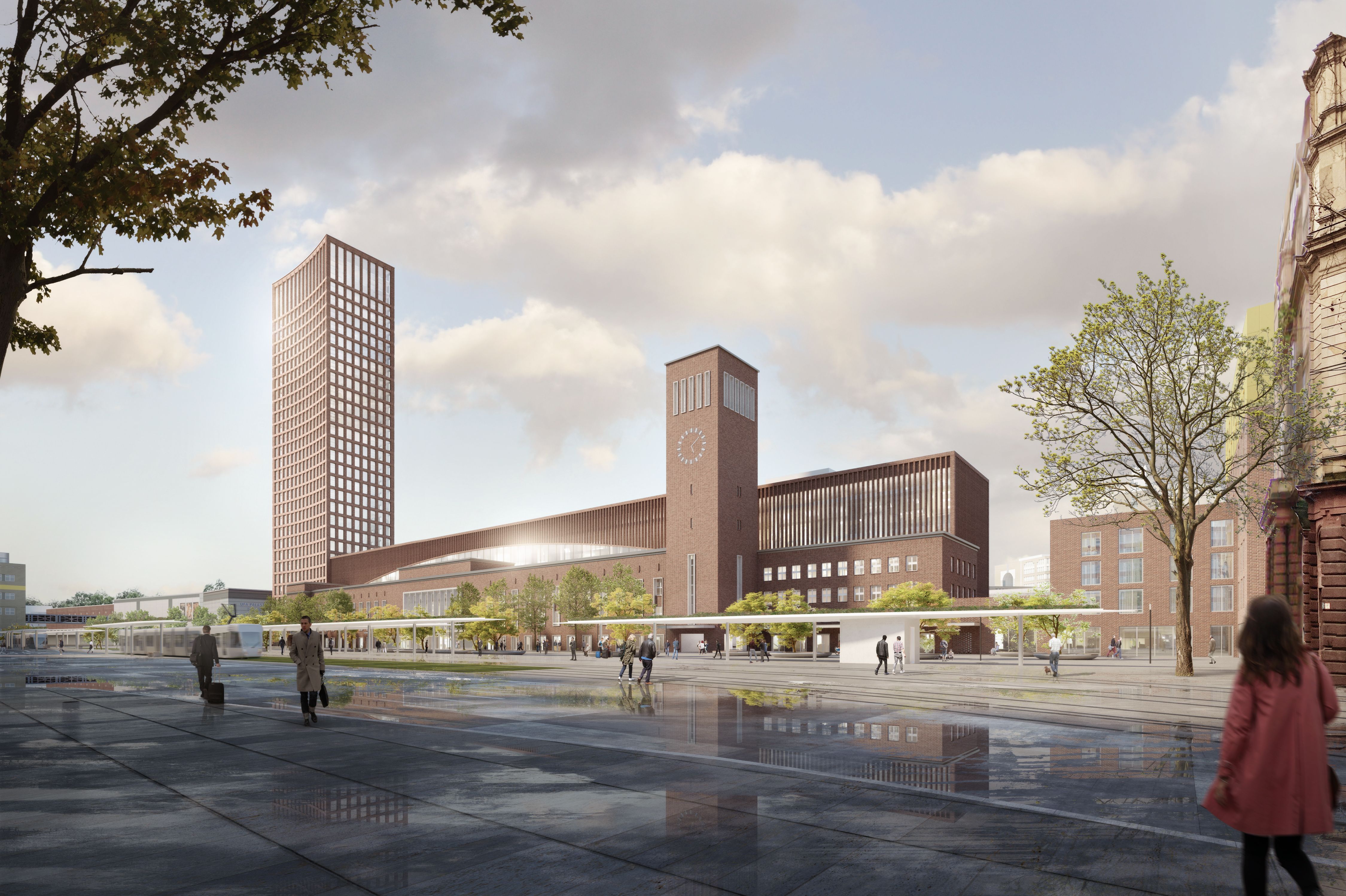 Hauptbahnhof: Neukonzeption des Empfangsgebäudes und Neubau Hochhaus mit Tiefgarage / Foto: Auer Weber Architekten