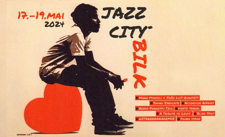 "Jazz City Bilk" 17.-19. Mai 2024 - Festivalplakat - „Stencil-Art Künstler“ L.E.T. (Les Enfants Terribles)
