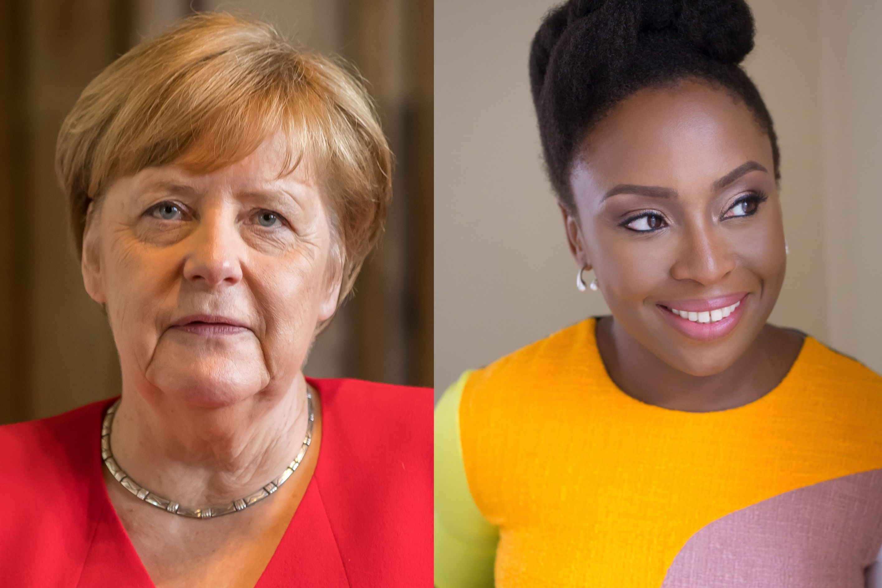 Bundeskanzlerin Dr. Angela Merkel / Foto © Raimond Spekking - Chimamanda Ngozi Adichie/ Foto © Dawani Olantunde / Wani Olantunde