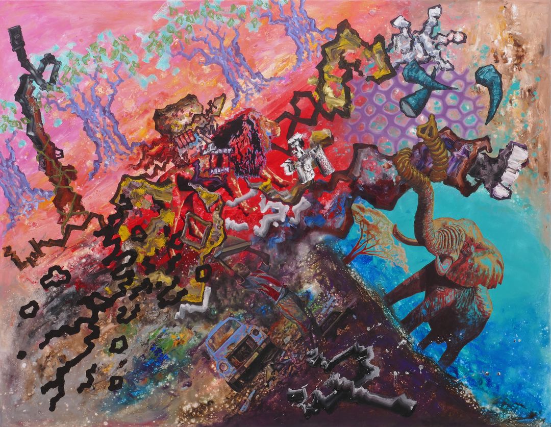 Afrika II, 2021,, Öl, Acryl auf Leinwand,155x200 cm / Bild von Ryo Kato zur Ausstellung