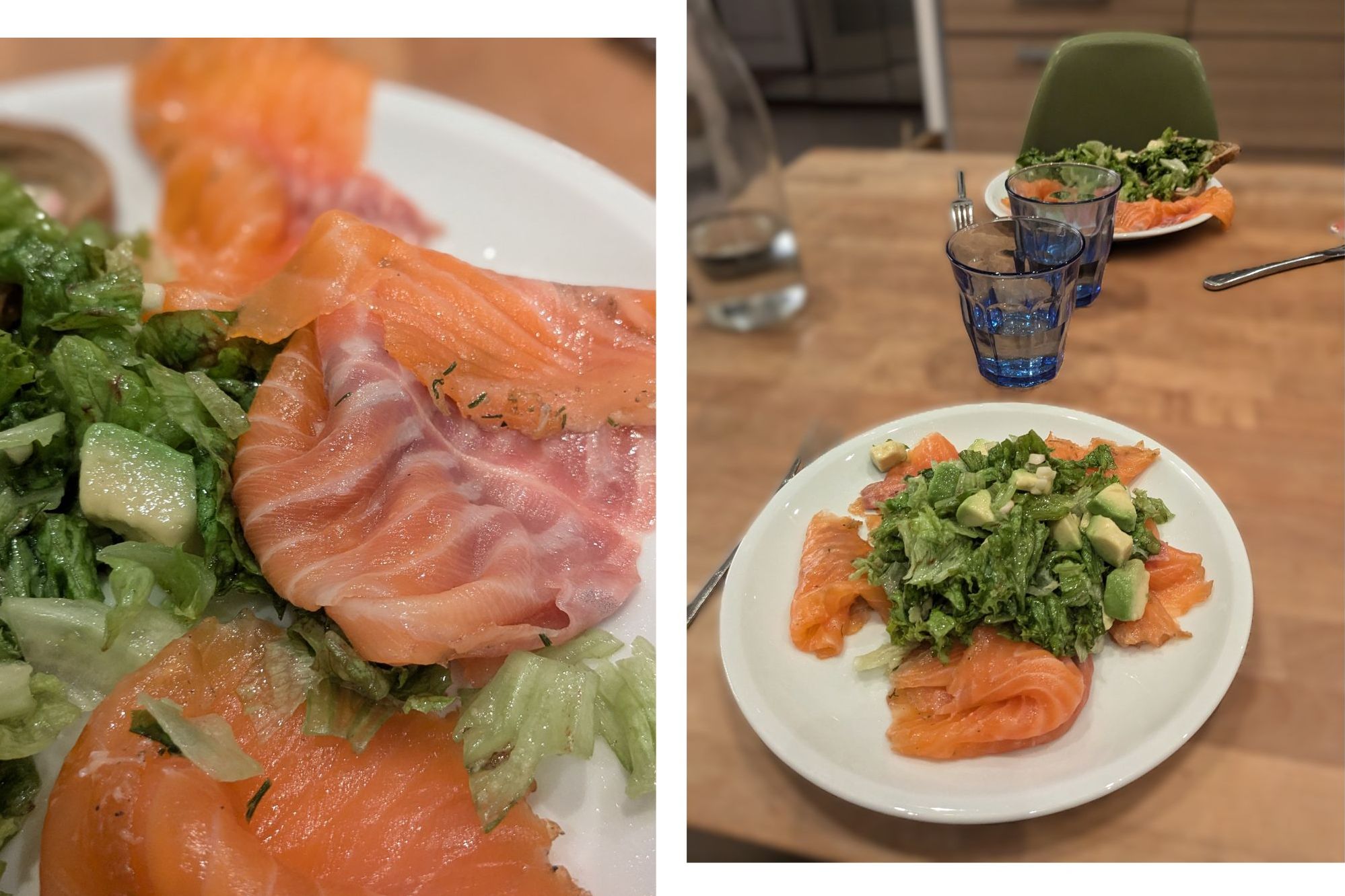 Als entspannte Vorspeise Fein geschnitten auf einem grünen Salat mit Avokado und leichtem Dressing. Ein paar Tropfen Zitrone darüber – eine elegante, aber unkomplizierte Vorspeise. / Foto: Alexandra Scholz-Marcovich, NDOZ.
