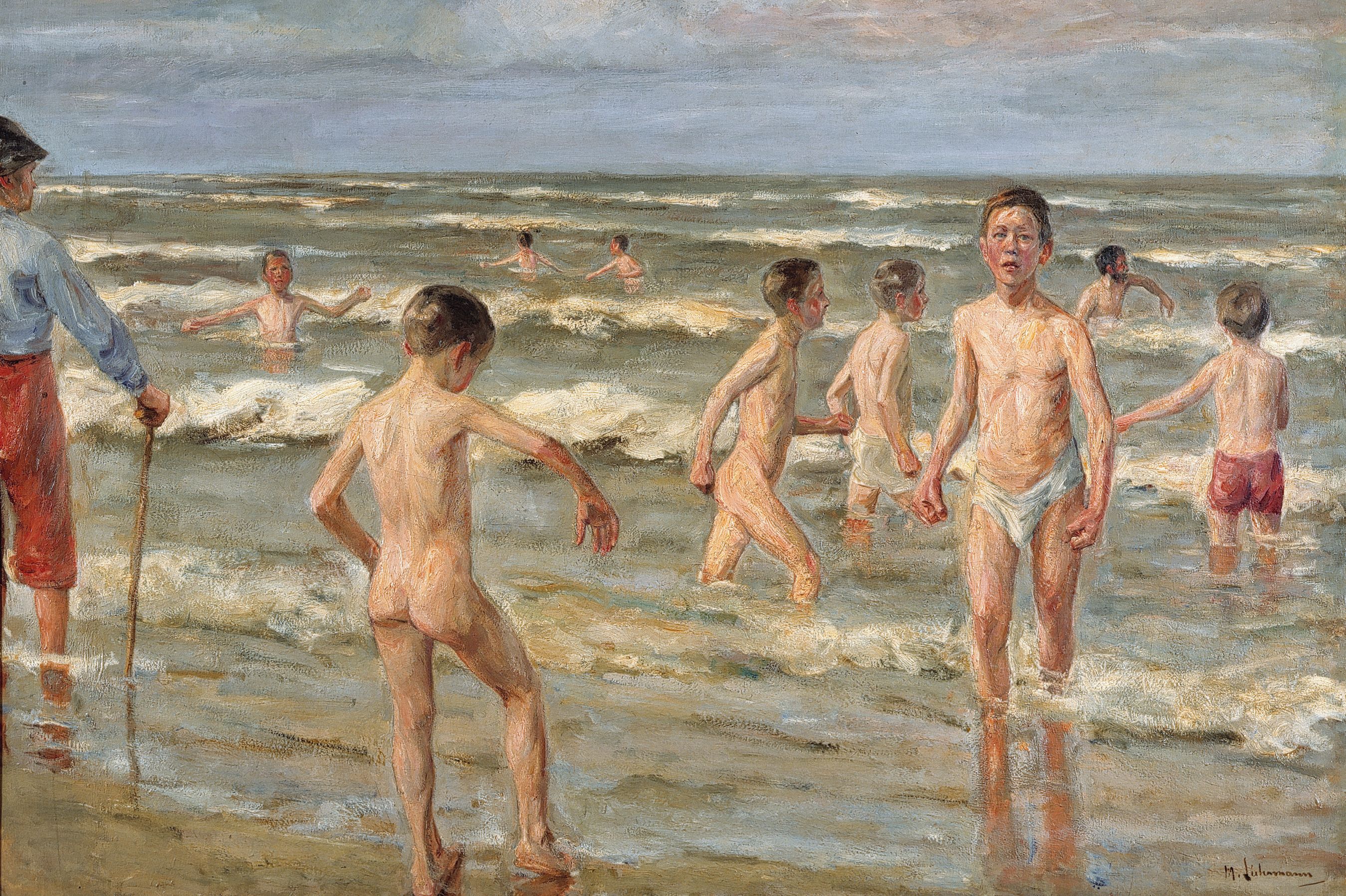 Max Liebermann, Badende Knaben, 1900 - Öl auf Leinwand, 113 x 152 cm / Stiftung Stadtmuseum Berlin, Reproduktion © Michael Setzpfand, Berlin