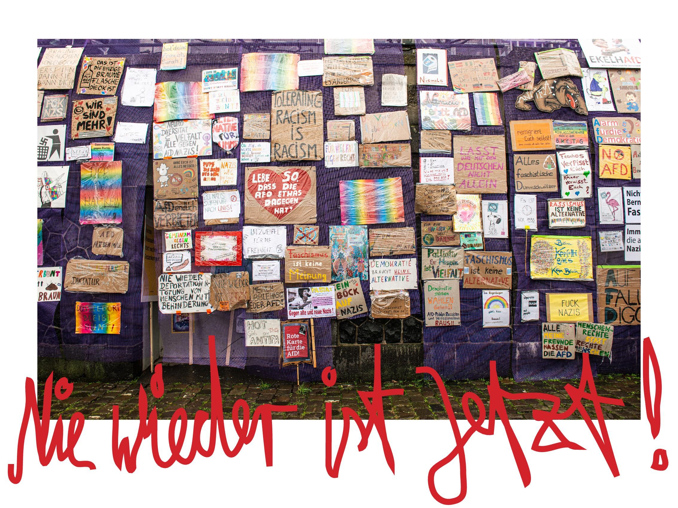 Fotoprofessorin Katharina Mayer setzte die „Wall of Protest“ künstlerisch in Szene, eine Edition davon steht am Freitag zm Verkauf. Foto: Katharina Mayer 