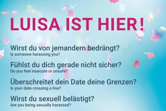 ... dann gehe an die Theke und frage beim Personal 2IST LUISA HIER?"