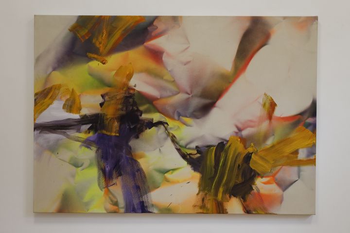 Bernard Lokai: O.T., 2023, Acryl und Öl auf Leinwand, 140 × 200 cm. / Foto: Galerie Bengelsträter