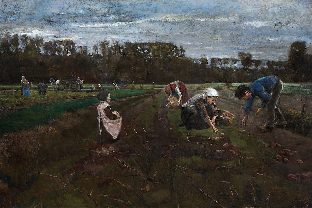 Max Liebermann, Kartoffelernte, 1875 - Öl auf Leinwand, 108,5 x 172 cm/ Kunstpalast, Düsseldorf, Foto © Horst Kolberg