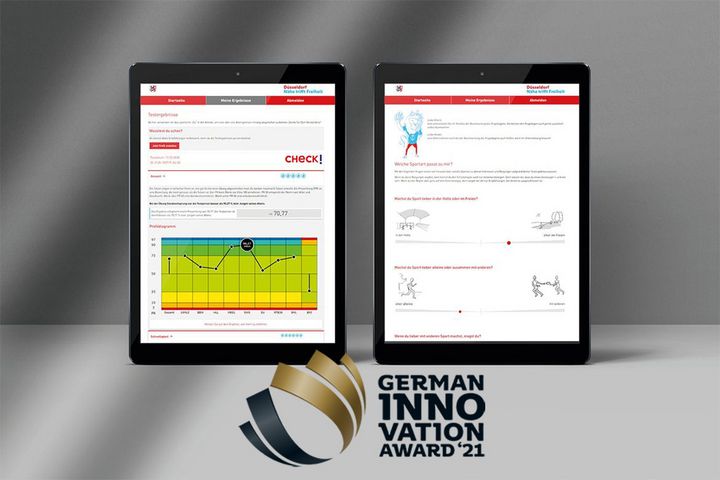CHECK'D sportmotorische Testung, German Innovation Award 2021 / Foto screenshot