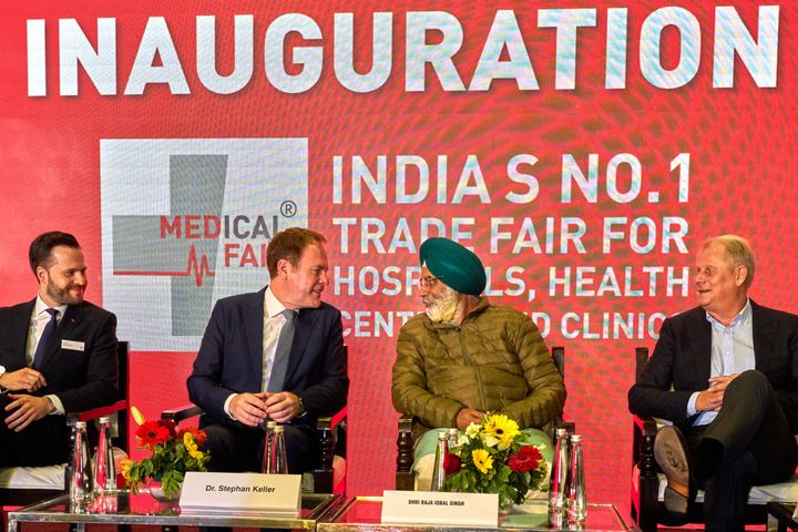 Düsseldorfer Wirtschaftsdelegation bei der Eröffnung der Medical Fair India 2026 in Neu-Delhi.