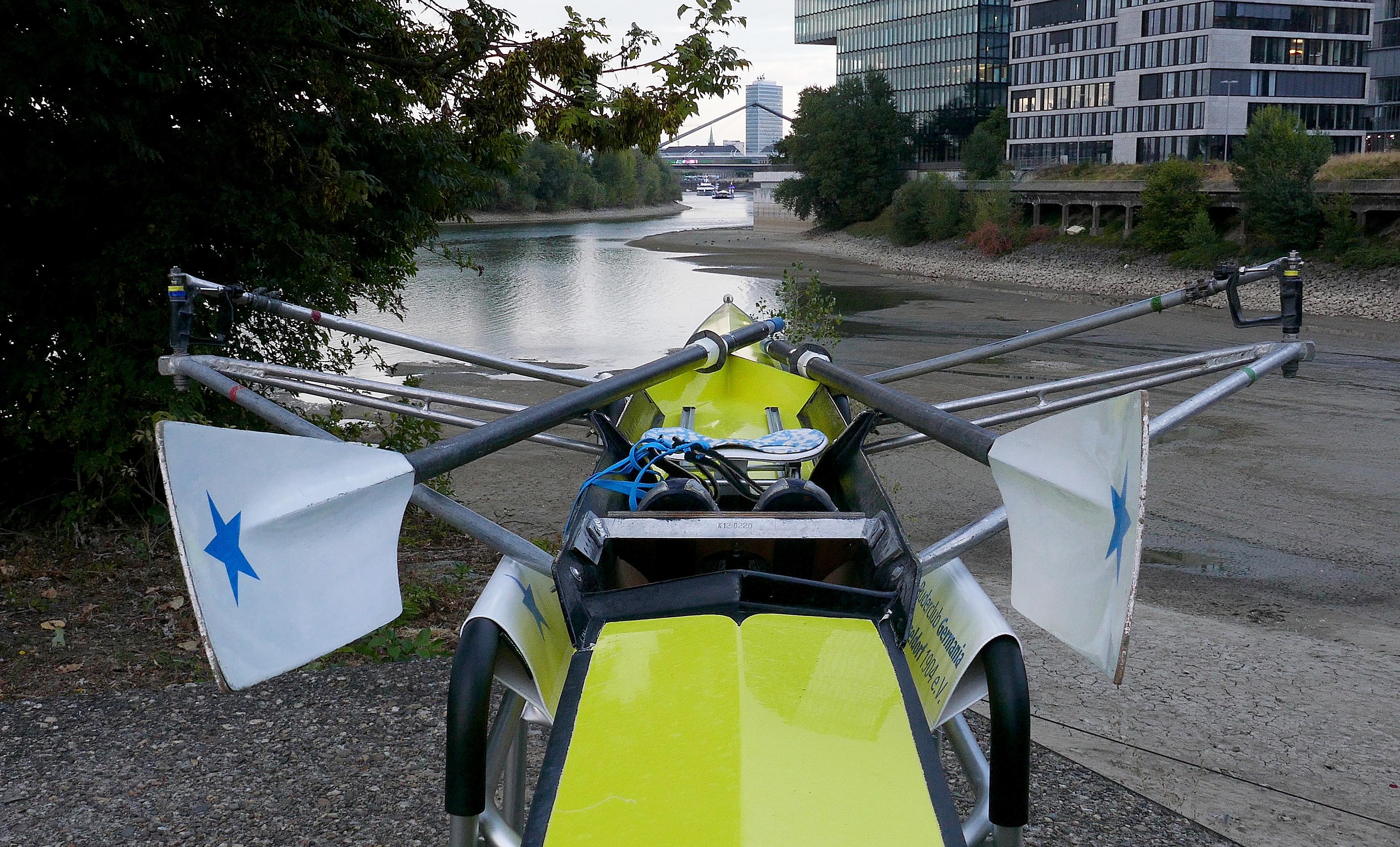 Niedrigwasser: Seit Mitte Juli ist kein Ruderbetrieb im Hafen mehr möglich / Foto © RCGD/Maren Derlien