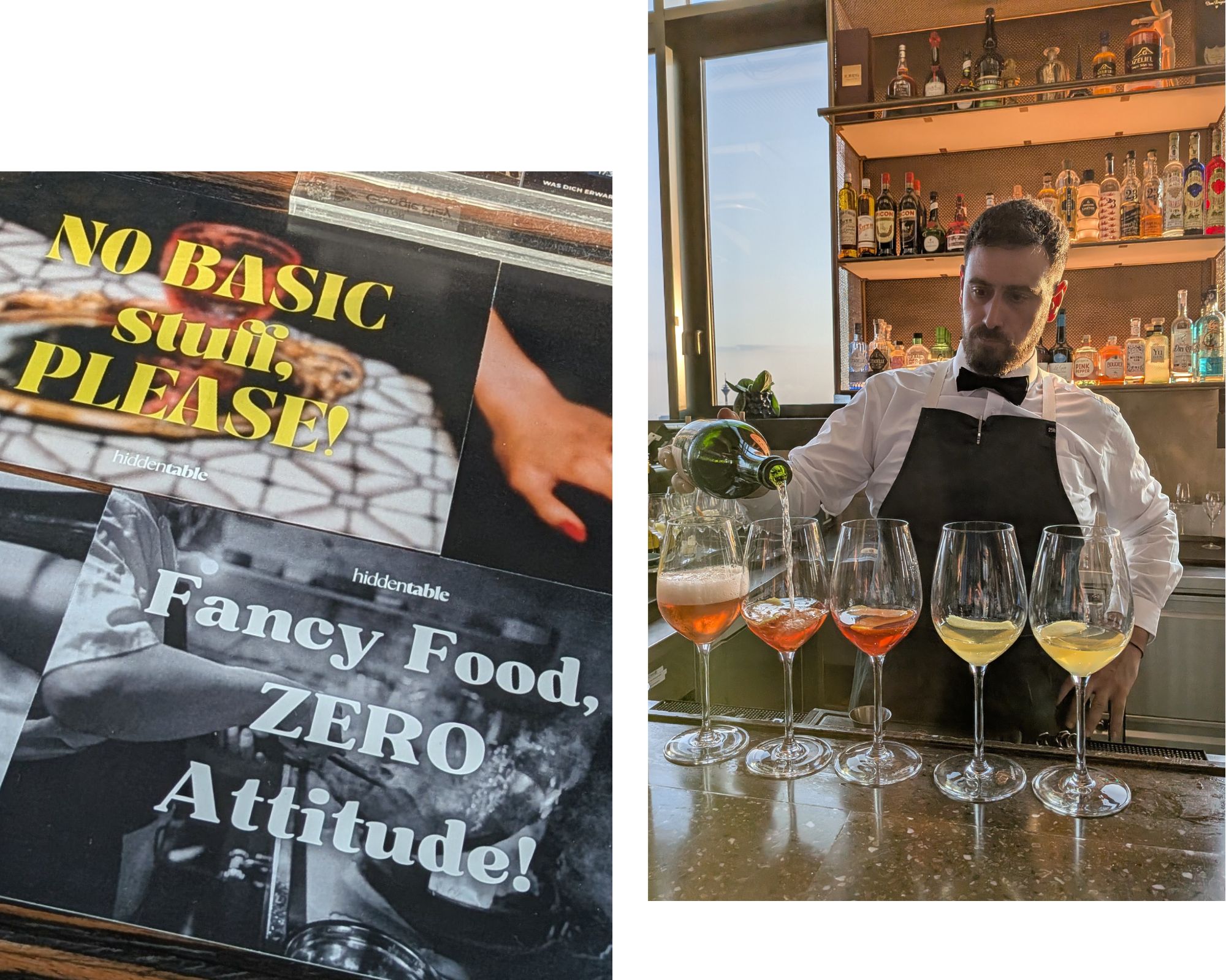 "No Basic Stuff" & Cocktails mit Aussicht HiddenTable setzt auf Fine Dining mit Haltung – unprätentiös, kreativ und hochwertig. Beim Launch im The Paris Club sorgten Signature-Drinks und lockere Botschaften für den passenden Einstieg. / Foto: Stefan Scholz, NDOZ