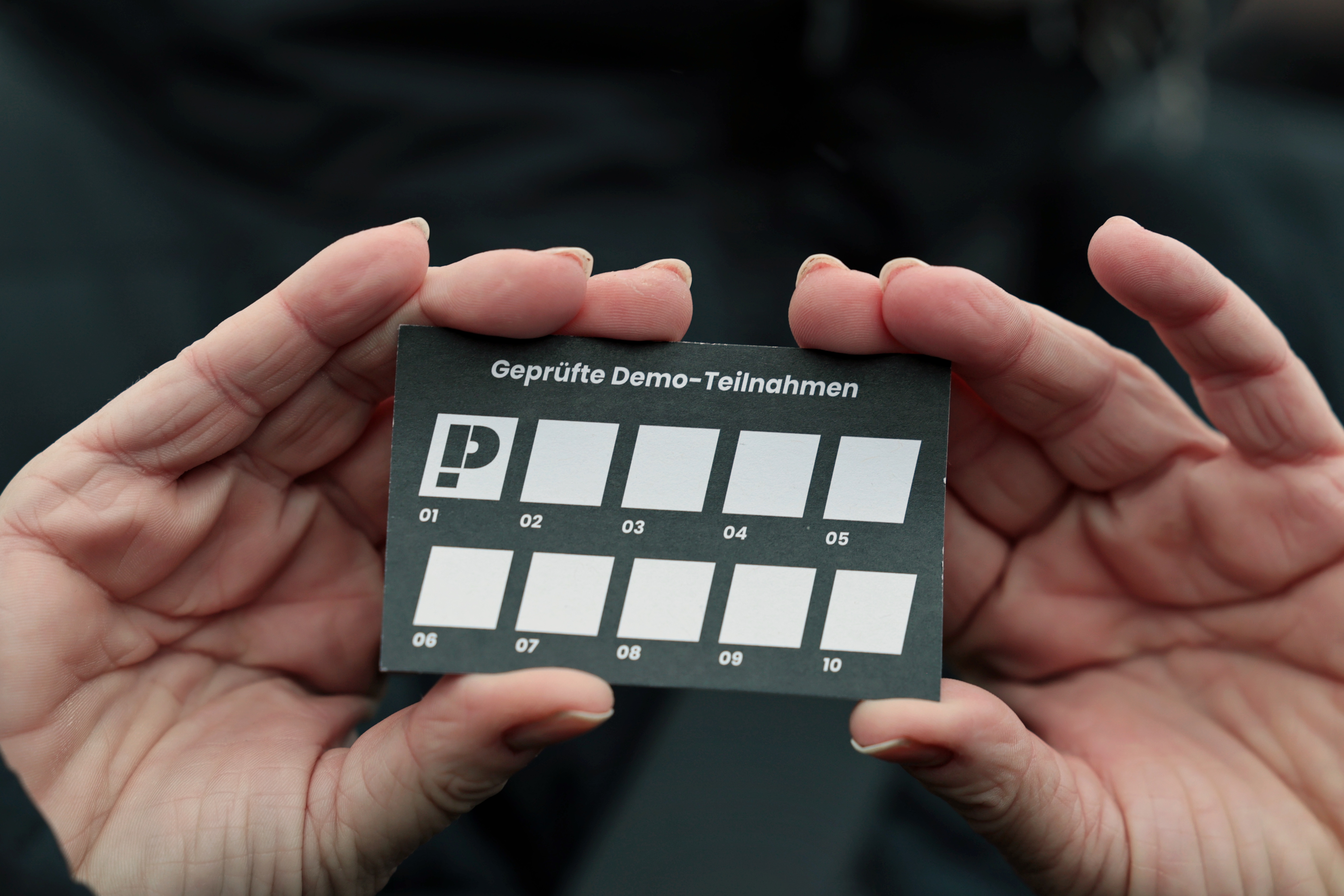 Stempelkarte „Geprüfte Demo-Teilnahmen". / Foto: Klaus von Jackelmann Stempelkarte „Geprüfte Demo-Teilnahmen". / Foto: Klaus von Jackelmann
